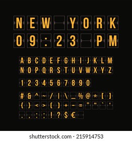 Outline vector countdown timer and date, flat calendar scoreboard numbers