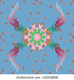 Outline. Vector doodle seamless pattern with ethnic mandala ornament on a gray background.