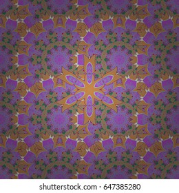 Outline. Vector doodle seamless pattern with ethnic mandala ornament on a white background.