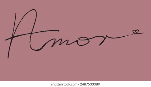 Outline vector drawing illustration of letter Amor.