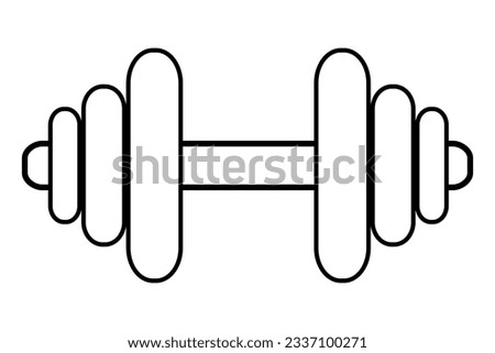 outline vector dumbbell, isolated on white
