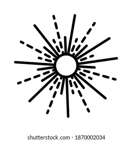 Outline vector fireworks icon isolated on white background. esp