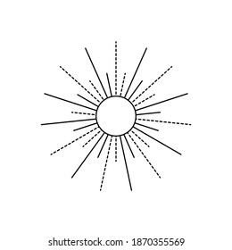Icono de los fuegos artificiales del vector de contorno aislado en fondo blanco. esp