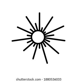 Outline vector fireworks icon isolated on white background. esp