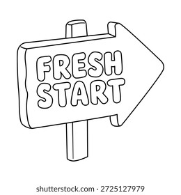 Outline vector of a fresh start icon.