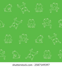 Outline Vector Frog Pattern Illustration Seamless for Wallpaper Background Cover Packaging