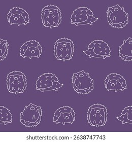 Outline Vector Hedgehog Pattern Illustration Seamless for Wallpaper Background Cover Packaging