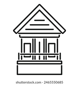 Icono de Vector de contorno de un edificio bancario, ideal para el diseño de Web e impresiones