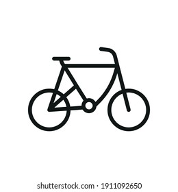 Outline Vector Icon Bike Isolated On A White Background. Bike Icon Sign