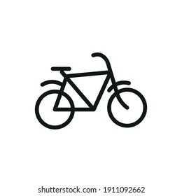 Outline Vector Icon Bike Isolated On A White Background. Bike Icon Sign