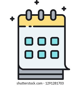 Outline vector icon of a calendar illustration