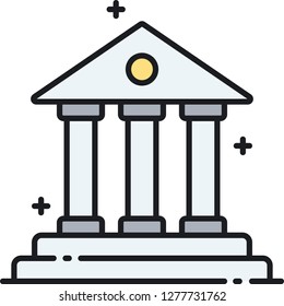 Outline vector icon of a courthouse illustration