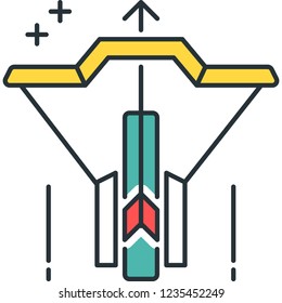 Outline vector icon of crossbow illustration