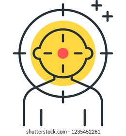 Outline vector icon of headshot illustration
