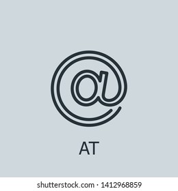 Outline at vector icon. At illustration for web, mobile apps, design. At vector symbol.