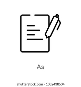 outline as vector icon. isolated black simple line element illustration from education concept. editable vector stroke as icon on white background