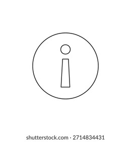 Icono de contorno de Vector de la letra i para obtener información dentro de un círculo.