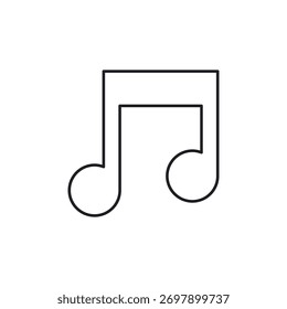Ícone vetorial de contorno de um quaver ou de uma única nota de música para controles de áudio ou mídia.