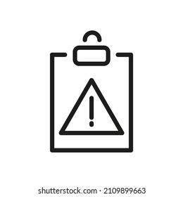 Lista de verificación de icono del vector de contorno aislado en fondo blanco. Símbolo personalizado para su sitio web, logotipo, aplicación, interfaz de usuario.