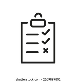 Outline Vector Icon Related Check list Isolated On White Background. Custom Symbol For Your Website, Logo, App, User Interface.