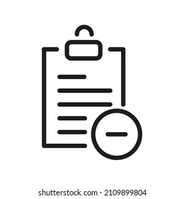 Rahmenliste mit Vektorsymbol-bezogener Checkliste einzeln auf weißem Hintergrund. Benutzerdefiniertes Symbol für Ihre Website, Logo, App, Benutzeroberfläche.