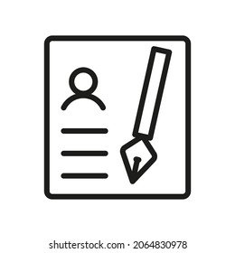 Outline Vector Icon Related Edit, Register, Subscription, Subscribe, Document