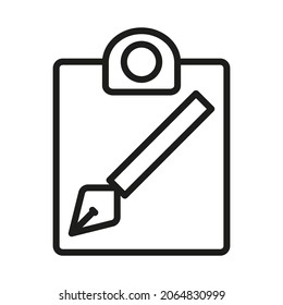 Icono de vector de esquema relacionado Editar, Registro, Suscripción, Suscripción, Documento