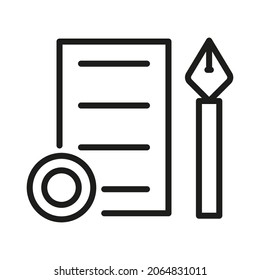 Outline Vector Icon Related Edit, Register, Subscription, Subscribe, Document