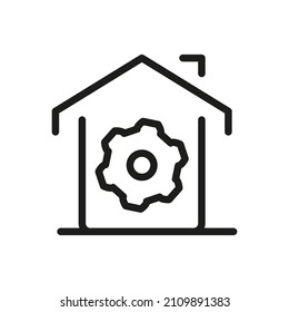 Outline Vector Icon Related Home Isolated On White Background. Custom Symbol For Your Website, Logo, App, User Interface.