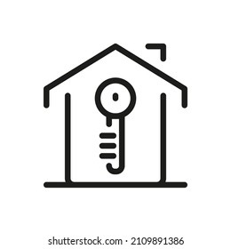 Outline Vector Icon Related Home Isolated On White Background. Custom Symbol For Your Website, Logo, App, User Interface.