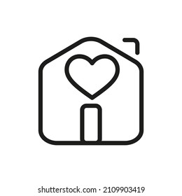 Outline Vector Icon Related Home Isolated On White Background. Custom Symbol For Your Website, Logo, App, User Interface.