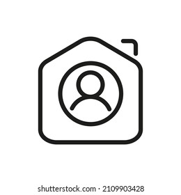 Outline Vector Icon Related Home Isolated On White Background. Custom Symbol For Your Website, Logo, App, User Interface.