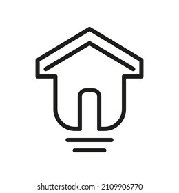 Outline Vector Icon Related Home Isolated On White Background. Custom Symbol For Your Website, Logo, App, User Interface.