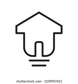 El Icono Del Vector De Esquema Relacionado Con El Hogar Aislado En Fondo Blanco. Símbolo personalizado de su sitio web, logotipo, aplicación, interfaz de usuario