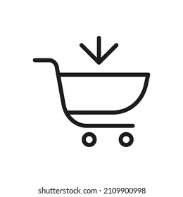 Outline Vector Icon Related Market Cart Isolated On White Background. Custom Symbol For Your Website, Logo, App, User Interface