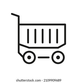Outline Vector Icon Related Market Cart Isolated On White Background. Custom Symbol For Your Website, Logo, App, User Interface.