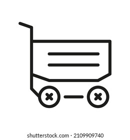 Outline Vector Icon Related Market Cart Isolated On White Background. Custom Symbol For Your Website, Logo, App, User Interface.
