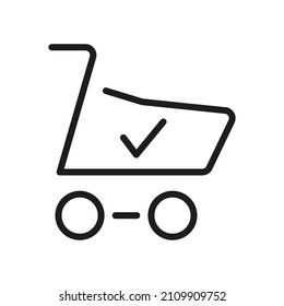 Outline Vector Icon Related Market Cart Isolated On White Background. Custom Symbol For Your Website, Logo, App, User Interface.