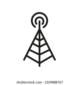 Outline Vector Icon Related Tower Isolated On White Background. Custom Symbol For Your Website, Logo, App, User Interface.