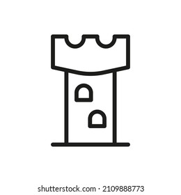 Outline Vector Icon Related Tower Isolated On White Background. Custom Symbol For Your Website, Logo, App, User Interface.