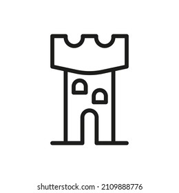 Outline Vector Icon Related Tower Isolated On White Background. Custom Symbol For Your Website, Logo, App, User Interface.
