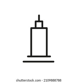 Outline Vector Icon Related Tower Isolated On White Background. Custom Symbol For Your Website, Logo, App, User Interface.