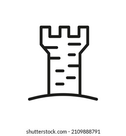 Outline Vector Icon Related Tower Isolated On White Background. Custom Symbol For Your Website, Logo, App, User Interface.