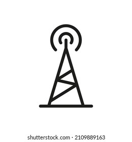 Outline Vector Icon Related Tower Isolated On White Background. Custom Symbol For Your Website, Logo, App, User Interface.