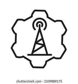 Outline Vector Icon Related Tower Isolated On White Background. Custom Symbol For Your Website, Logo, App, User Interface.