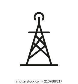 Outline Vector Icon Related Tower Isolated On White Background. Custom Symbol For Your Website, Logo, App, User Interface.