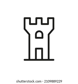 Outline Vector Icon Related Tower Isolated On White Background. Custom Symbol For Your Website, Logo, App, User Interface.