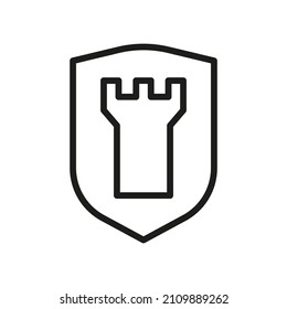 Outline Vector Icon Related Tower Isolated On White Background. Custom Symbol For Your Website, Logo, App, User Interface.