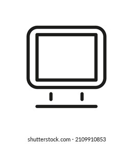 Esquema Del Icono Del Vector Relacionado Con El Televisor Aislado En Fondo Blanco. Símbolo personalizado para su sitio web, logotipo, aplicación, interfaz de usuario.
