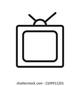 Outline Vector Icon Related TV Isolated On White Background. Custom Symbol For Your Website, Logo, App, User Interface.